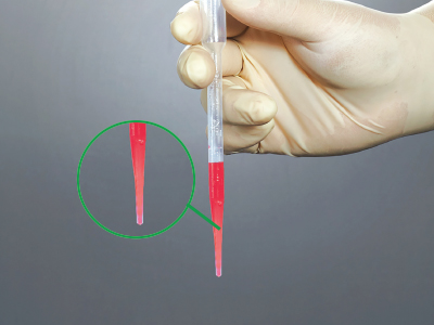 管端可熱封，方便液體的攜帶