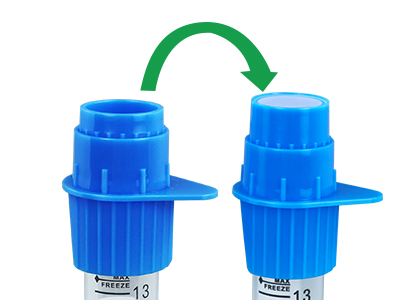 分體式設(shè)計(jì)，上杯可倒置收 集殘留細(xì)胞，有效降低樣本 損失